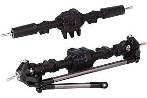 INJORA RC Ejes de Coche RC Delantero y Eje Trasero para 1/10 RC Rock Crawler Axial SCX10 II 90046 90047