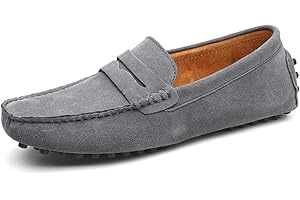 ticticlily Mocassini Uomo Pelle Scamosciata Penny Mocassini Slip On Loafers Morbidi Comfort Scarpe da Guida Pantofole