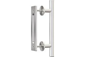 LTIYITL 30CM Manija De Puerta Corredera De Acero Inoxidable, Mango de Puerta De Granero, Moderno, Plata (1 Unidad)