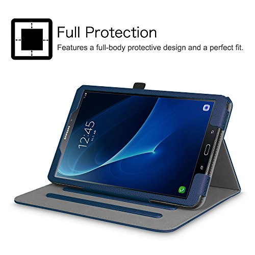 Fintie Samsung Galaxy Tab A 10.1 Hülle – [Eckenschutz] Multi-Winkel Betrachtung Folio Stand Schutzhülle Cover Case Tasche mit Dokumentschlitze, Standfunktion, Auto Wake / Sleep für Samsung Galaxy Tab A 10,1 Zoll T580N / T585N Tablet (2016 Version), Marineblau - 6