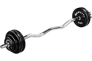 ‎MOVIT MOVIT SZ Curlset PRO 26kg 35kg oder 65,5kg, mit Stern- oder Federverschlüssen + Gusseisen-Gewichtsscheiben