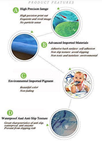 Ungfu Mall 1 PC 3D Badezimmer Wasserdicht Cobblestone Muster Fußboden-Aufkleber Anti Slip Waschbar Dusche-Raum-Dekor - 7