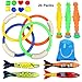 Produktbild Honkid Tauchspielzeug Tauchen Spielzeug, 20 Stücke Schwimmbad Spielzeug 4Stk.Tauchringe Tauchtorpedos und 8Stk. Tauch Edelsteine, Unterwasser Tauch Pool Spielzeug zum Tauchen Lernen für Kinder