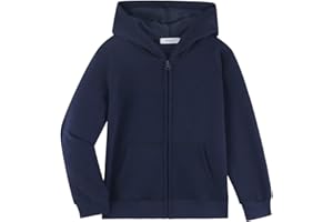 Dybker Sweat à capuche classique solide pour garçons et filles, pull de sport, série légère, coton doux pour 5-12 ans