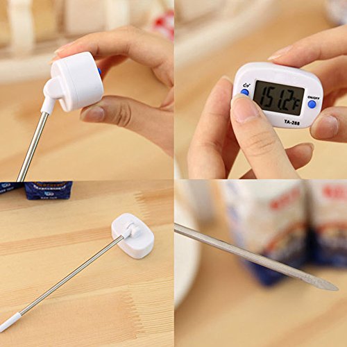 Demiawaking Digital Haushaltsthermometer, Küchenthermometer, Grillthermometer, große Anzeige, 150mm Edelstahl Sonde Thermometer mit Schutzhülle für Kochen£¬Fleisch, Grill, BBQ, Milch, Candy und Baby Ernährung - 3