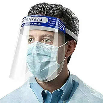 IRMAO the celebration people Face Shield Anti-Spitting Splash Facial Cover for Women & Men, Reusable Breathable Visor Windproof Dustproof Shield Adjustable Strap and Elastic - Pack of 5