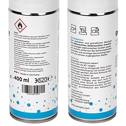 Druckluftreiniger 400ml Dose von Semplix | Entfernt Staub Flusen Fadenreste sonstige Verunreinigungen | Pressluftdose Air Duster Druckluftdose Luftspray - 3