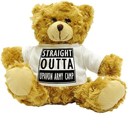 STRAIGHT OUTTA UPAVON ARMY CAMP - Stylised Cute Plush Teddy Bear Gift - Approx 22cm High.