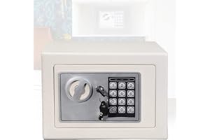 AUTOFU 4.6L Home Digital Safe Electronic Cabinet Safes Cash Box Wall Safe with Key for Dormitory, Office, Home, Money Box Wall Mounted 230mmx170mmx170mm-Black