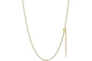 FaithHeart 1,4mm/2mm Collier Femme Chaîne Acier Inoxydable/Plaqué Or, Chaîne Maille Forçat pour Pendentif, Longueur de 35 à 75 cm + 5 cm Ajustable