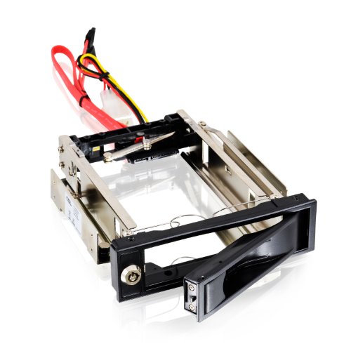 CSL - 3,5" Wechselrahmen / SATA Mobile Rack | SATA I/II/III HDD Fesplattenrahmen im 5,25" Laufwerksschacht | bis 6.0 GBit/s | Anti-Vibrations-Kit | Abschließbar