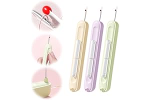 CLRZOL 2-in-1-Nadeleinfädler-Nahttrenner, Dehnbare Nahttrenner zum Nähen, Fadenentfernungswerkzeug zum Handnähen, Stricken, Kreuzstich, Sticken und Fadenentfernung (3 Farben)