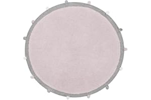 Lorena Canals Arrotondato Bubbly Lavabile, in Cotone, Rosa Chiaro, 120 x 120 x 30 cm