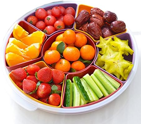 KUN PENG SHOP Lattice covered with dried fruit pan candy dish dried fruit box living room snack plate melon seeds dish creative fruit plate A+