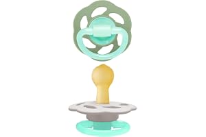 Nip Cherry Air Night Soother,Glow in the Dark Pacifier,6M+,2pc,100% Natural Latex Round Teat,Orthodontic Baby Pacifier,BPAFree,Made in Germany,Grey & Green Ideal for Newborns & Breastfed Babies,Unisex