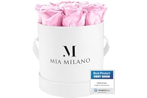 Mia Milano Infinity Roses 3 anni di conservazione I Scatola di rose con rose vere I Fiori di lunga durata in scatola I San Valentino Regalo I Fatto a mano in Germania