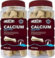 Meat Up Calcium Bone Jar, Dog Supplement Treats - 240 gm, 30 Pieces (Buy 1 Get 1 Free)