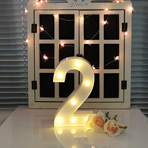 oamore LED Letter Decorative Lamp Light LED bianco illuminato lettere e numeri per la decorazione di appendere a muro di nozze Bar partito di compleanno (2)