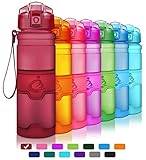 ✔ Diseño De Calidad Superior: ¡Diseñamos la botella de Grsta para que se vea y funcione mejor que cualquier otra botella de agua! Flip Top Lid y anillo de silicona de grado alimenticio, doble protección para mejorar el efecto a prueba de fugas. Alrededor de la botella de capa de silicona puede ser antideslizante. el tamaño de la botella se adapta a la mayoría de los portavasos para autos, jaulas para bicicletas y bolsas para niños, más fácil de llevar a cualquier lugar al que desee ir