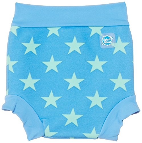 Splash About Kids Reusable Swim Happy Nappy - Blue/Mint Stars, Medium, 3-8 Months
