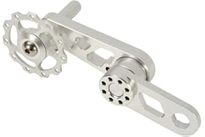 Breale Aluminium Alloy MTB Bike Cycling Single Speed Rear Derailleur Chain Tensioner Folding Bicyle Sprocket Oval Guide Wheel, 1899042MACABOLO, silver