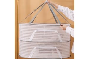 Blnriam 2 strati di rete di asciugatura pieghevole, rete di asciugatura appesa, utilizzato per asciugare fiori, bulbi, pesci, vestiti, calzini, ecc. (2 strati)