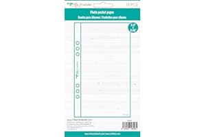 Craftelier - Fundas Transparentes de Plástico con 1 Bolsillo para Álbumes de Fotos Personalizados | Incluye 10 Fundas de 4" x 8" (10,16 x 20,32 cm) | Compatibles con Álbumes de 6 Anillas