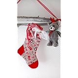 Ausgefallener Nikolausstiefel/-Strumpf zum Selberbefüllen 30 x 20 cm BW + Spitze