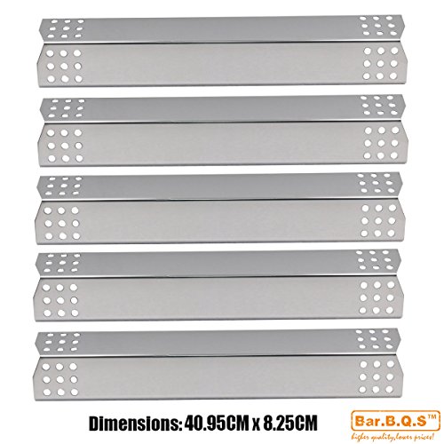 Bar. b.q.s 5 Stück BBQ Edelstahl Brenner, Edelstahl Hitze Teller Hitzeschild, Brenner, Ersatz für Küchenhelfer 720–0733 A, 4 Brenner Gas grillmodels
