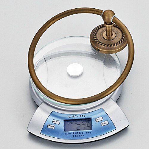 Weare Home Einfachheit Badezimmer Accessoires Antik Wandhalter Handtuchring rund Handtuchhalter, alle Gelb Kupfer Messing Bronze - 6