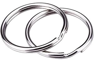 Suneast 50 Unidades Llavero Redondo de Metal con Anillas divididas para conectar Joyas, Manualidades y Llaves del hogar - 40 mm
