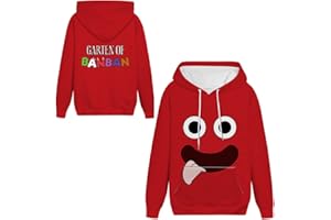 Jiumaocleu Anime Cartoon felpa con cappuccio horror gioco cosplay costume, tinta unita pullover felpa con cappuccio casual manica lunga coulisse top con tasca frontale per bambini adulti