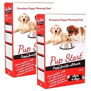 Paws Samrat Pup Start Dog Cerelac Food for All Breeds || Puppy Weaning Diet Food Supplement- 300gm (Pack of 2)