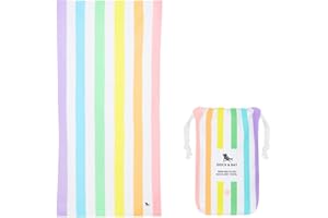 Dock & Bay Toalla de Playa - Secado Rápido, Sin Arena - Compacto, Ligero - Materiales 100% Reciclados - Incluye Funda - Summer - Unicorn Waves, Medium (130x70cm, 51x28)