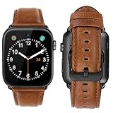 【Überlegene Qualität】 100% Echtes Leder mit ausgeprägter feiner Textur und exquisiter Verarbeitung zeichnen sich durch klassische Eleganz und Langlebigkeit aus. Band kommt mit Edelstahlverbindern an beiden Enden, die präzise auf die Apple Watch passen, es lässt sich leicht anclipsen und entfernen.