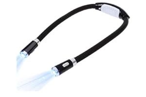 VJK Nacken Leselampe Buch Licht für das Lesen im Bett 4 LED 3 Modi Nacken Leselampe Hände frei Flexible Taschenlampe Lichter für Leser U-förmige LED für Bücherwürmer Camping Reparieren Handwerk Stricken