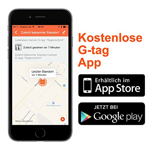 Gigaset G-tag Schlüsselfinder Bluetooth 4.0 Low Energy / Keyfinder zum einfachen Auffinden von Schlüssel, Tasche Koffer, Handy, Key Tracker schwarz - 3