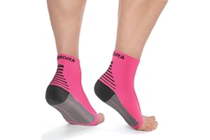 Rymora Foot Compression Socks Sleeves - Ease Plantar Plantar Fasciitis Discomfort and Foot Aches - Supports Heel, Arch & Ankle (One Pair) (Hot Pink) (Medium: 21-25cm Arch Circumference) [M]