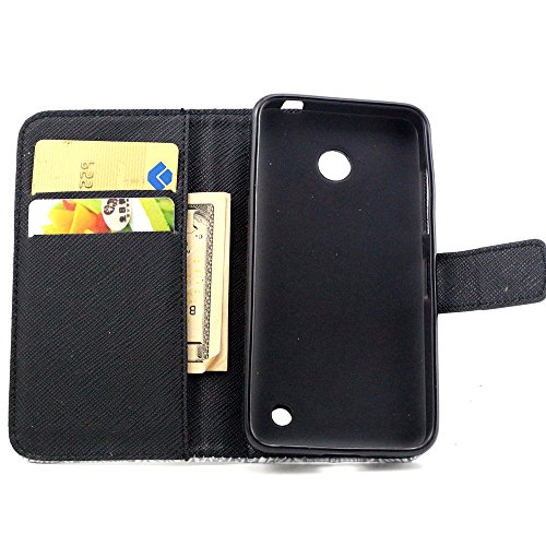 Nokia 630/635 Smartphone Pelle,PU Cuoio Caso Guscio Con carte di credito slot Protettiva in Pelle Flip Case Wallet Cover per Nokia Lumia 630/635 Custodia Portafoglio Casi(Dente di Leone)