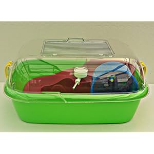 Nagerkäfig , Trennkäfig , Urlaubskäfig für Zwerghamster und Mäuse in 3 Farben (Grün)