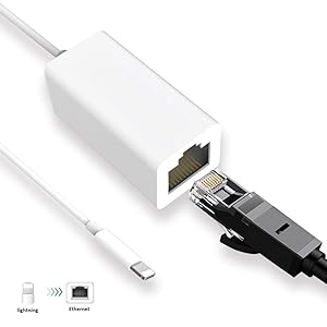 Luckind Lightening to RJ45 Ethernet Adapter Wired LAN Network Converter Compact with iOS Devices