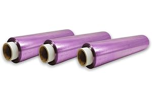 SUPER MUNDO SM - 3 Rollos Papel Film Transparente Alimentario 30 cmx300m, film transparente alimentario, ideal para alimentación, tatuajes