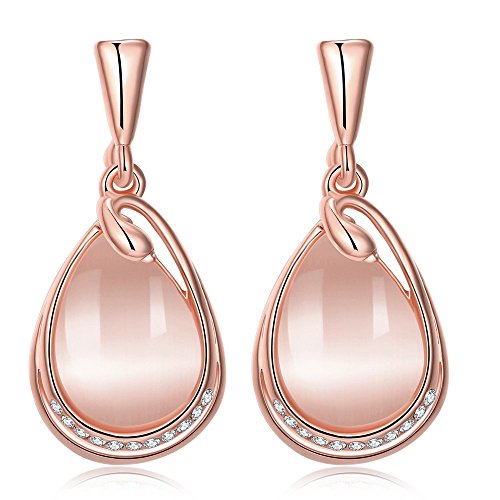 YELLOW CHIMES High Grade Austrian Crystal 18k Rose Gold Plated Designer Earrings for Girls and Women