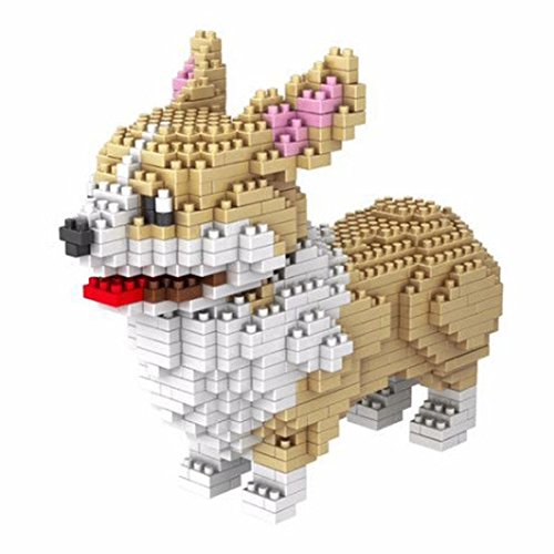 Atomic Building Chien Corgi Gallois Pembroke. Figure à Assembler avec des nanoblocs. 950 pièces.