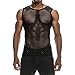 Produktbild Herren Tops URSING Casual Muskelshirt Pullover Sexy Hollow Out Tank Tops Weste Mesh Shirt Bluse Sommer Oberteile Crew-Neck Ärmellos T-Shirt Streetwear Sommertop Unterhemd Tanktops (S, Schwarz)