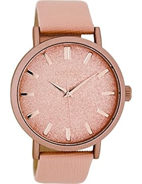 Oozoo Damenuhr mit Lederband 42 MM Pinkgrau/Pinkgrau C8332