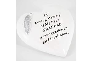ANGRAVEMEMORIALS Special Grandad Graveside Memorial Feather Heart Grave Plaque Ornament Decoration
