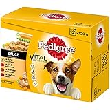 Pedigree Hundefutter in Sauce, 48 Beutel (4 x 12 x 100 g)