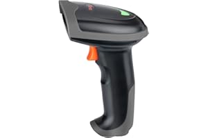 Tera Pro Lecteur de Code-Barres 1D Laser sans Fil Compatible avec Bluetooth et USB Filaire Numérisation Automatique par capteur Douchette Portable pour Code-Barres Ultra Long, L0013B Orange