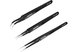 TOWOT 3PCS Precision Tweezers, Anti-static Stainless Steel Tweezers for Electronics, Crafts, Welding, and Jewelry Making Industrial Tweezers